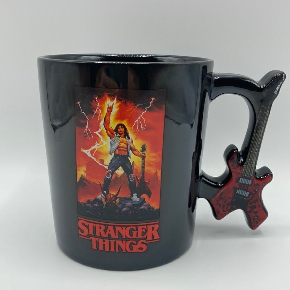 New! Netflix Stranger Things Eddie Coffee Mug with Guitar Handle